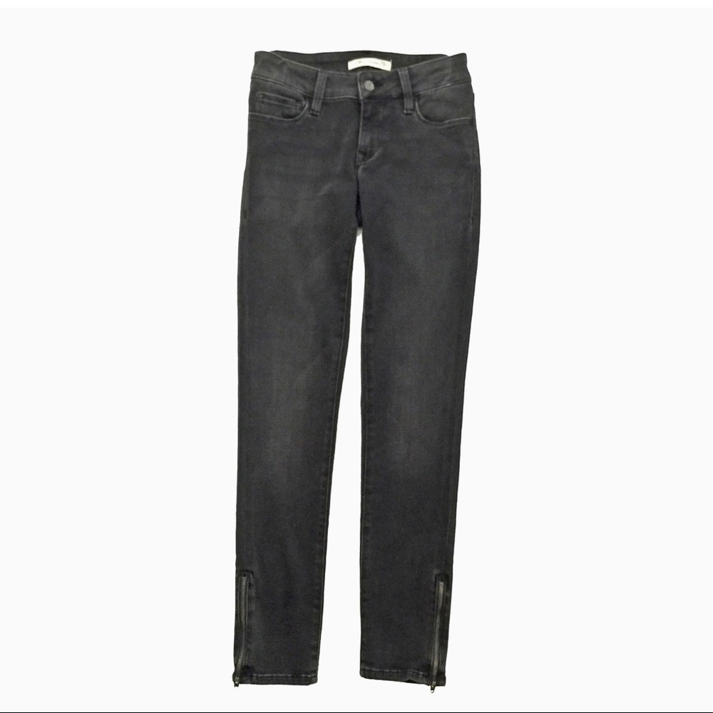 Mavi black crop jean ankle zip